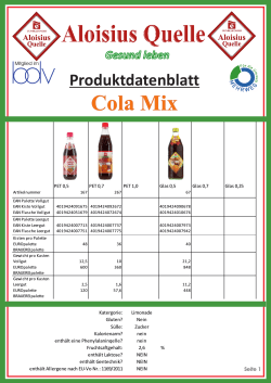 Produktdatenblatt Cola Mix