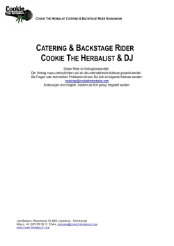 Catering&Backstage Rider Soundshow
