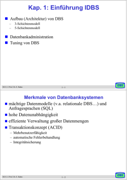 Kap. 1: Einführung IDBS - Abteilung Datenbanken Leipzig