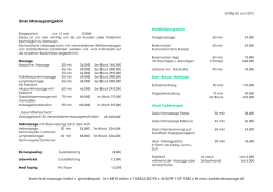 Preislisten - Massage
