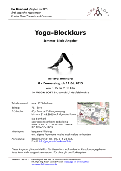 Yoga-Blockkurs - Yoga Loft Bruckmühl