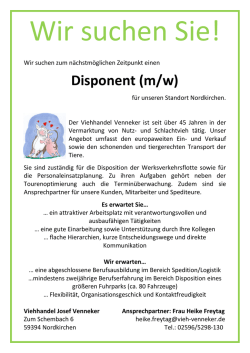 Disponent (m/w) - Viehhandel Venneker