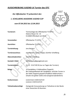 AUSSCHREIBUNG JUGEND LK Turnier des OTC