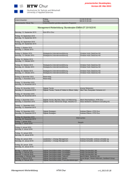 Stundenplan EMBA - DT