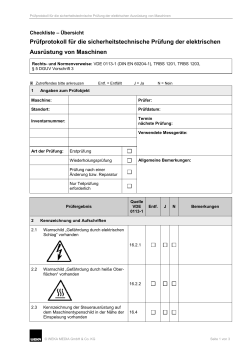 Pr&uuml;fprotokoll f&uuml;r die sicherheitstechnische Pr&uuml;fung