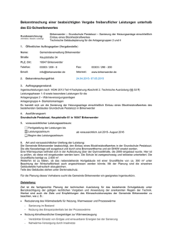 Information über die beabsichtigte Vergabe