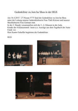 Jom ha Shoa 2015 - Heinz-Galinski