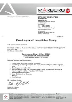 Einladung zur 42. ordentlichen Sitzung am 23. April 2015 PDF