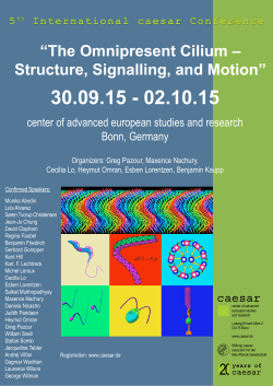 “The Omnipresent Cilium – Structure, Signalling, and Motion”