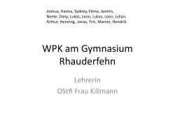 WPK am Gymnasium Rhauderfehn - Torfmutte Delphin | Rhauderfehn