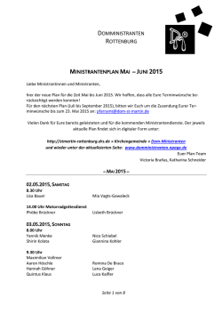 domministranten rottenburg ministrantenplan mai - Dom-St