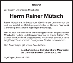 Herrn Rainer M&uuml;tsch