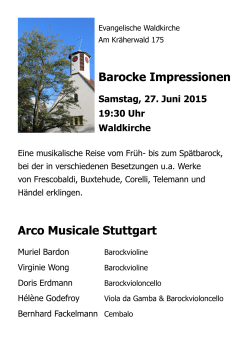 Flyer zum Konzert - Evangelische Waldkirche Stuttgart