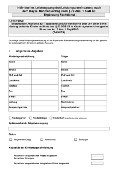 Individuelles Leistungsangebot/Leistungsvereinbarung nach dem