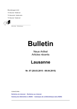 Bulletin - Schweizerisches Bundesgericht