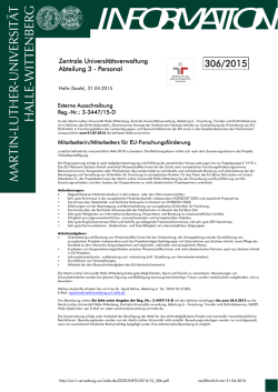 INFORMATION - Zentrale Universit&auml;tsverwaltung - Martin