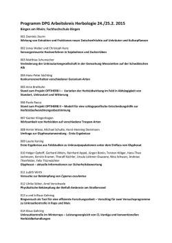 Programm AK Herbologie 2015
