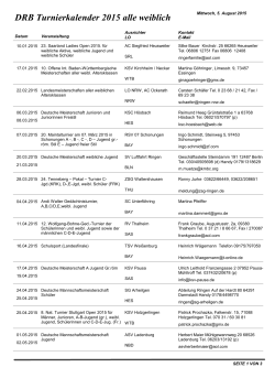 DRB Turnierkalender 2015 alle weiblich