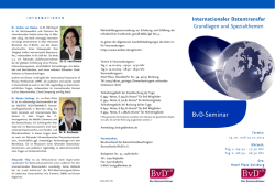 BvD-Seminar