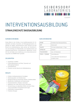 Broschüre: Interventionsausbildung Strahlenschutz Basisausbildung