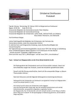 Protokoll des Ortsbeirates Dreihausen vom 26.02
