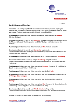 Ausbildung und Studium - Hebammen Baden Württemberg