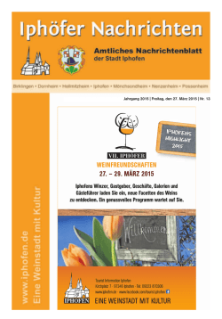 Jahrgang 2015 | Freitag, den 27. M&auml;rz 2015 | Nr. 13