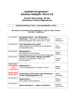 AufTAKT-Veranstaltungen - Montessori Regensburg eV