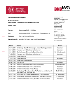 zum Vorlesungsplan - iBMB - Technische Universität Braunschweig