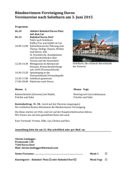 Vereinsreise 2015 Programm und Anmeldeformular