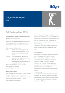Dr&auml;ger Betriebssport Golf Golf-Anf&auml;ngerkurs 2015