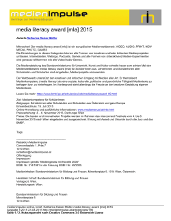 media literacy award [mla] 2015