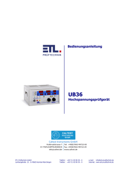 Handbuch Serie UB36 - Caltest Instruments GmbH