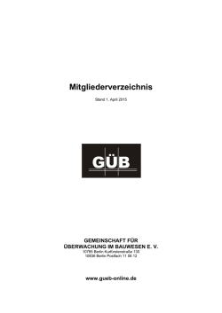 Mitgliederverzeichnis - Gemeinschaft für Überwachung