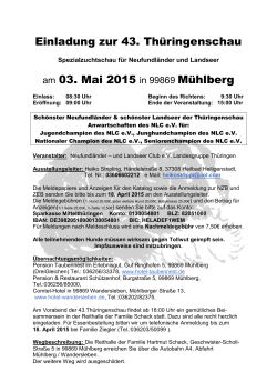 Einladung zur 43. Thüringenschau am 03. Mai - nlc
