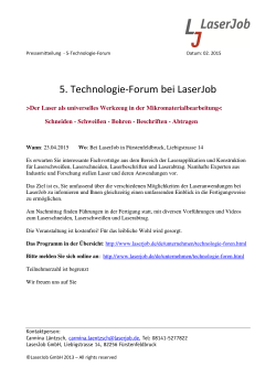 5. Technologie-Forum bei LaserJob