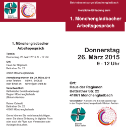 Donnerstag 26. M&auml;rz 2015 9 - 12 Uhr Ort - KoKreis-MG
