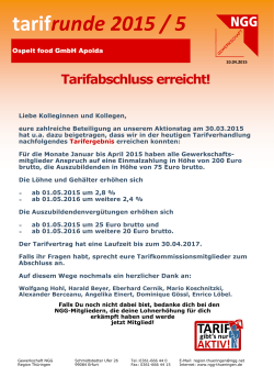 Tarifinfo - NGG Region Thüringen