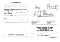 Gottesdienstordnung - Pfarrei Heilige Familie
