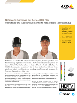 AXIS P85 Network Camera Series, Datasheet