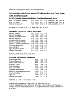 Fahrplan der Shuttlebusse nach Bramsche, Osnabrück und zum