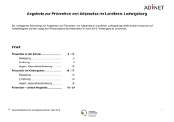 Angebote zur Prävention von Adipositas im Landkreis Ludwigsburg