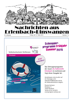 Schnupper- programm Frühjahr Sommer2015