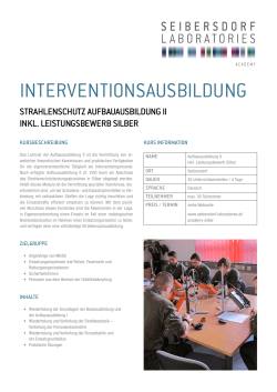 Interventionsausbildung Strahlenschutz Aufbauausbildung II inkl