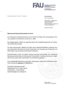 Stellenausschreibung Q-Koordinator/