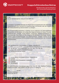 Stellenanzeige - Knappschaftskrankenhaus Bottrop