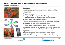 Sm@rt Logistics: Vernetzte intelligente System in der