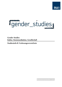 Gender Studies Kultur, Kommunikation, Gesellschaft Studieninfo