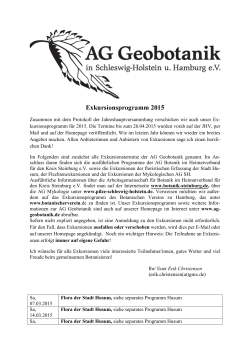 Exkursionsprogramm 2015 - AG Geobotanik in Schleswig