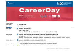 MDC CareerDay | April 16, 2015 | PROGRAM